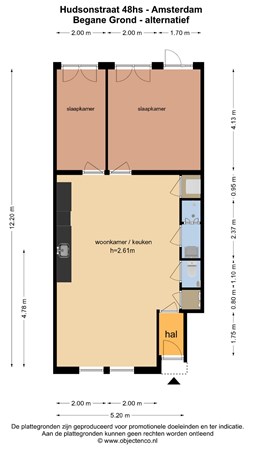 Floor plan - Hudsonstraat 48H, 1057 SM Amsterdam 